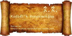 Kudlák Konstantina névjegykártya